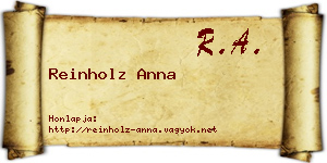 Reinholz Anna névjegykártya