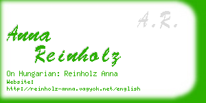anna reinholz business card